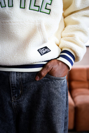 Seattle Seahawks Sport Through Texture Fleece 1/4 Zip - Ivory