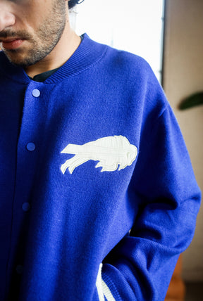 Buffalo Bills Fanleisure Knit Varsity Jacket - Navy