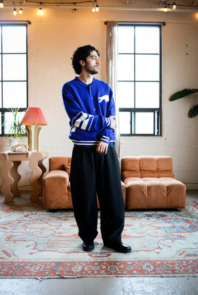 Buffalo Bills Fanleisure Knit Varsity Jacket - Navy