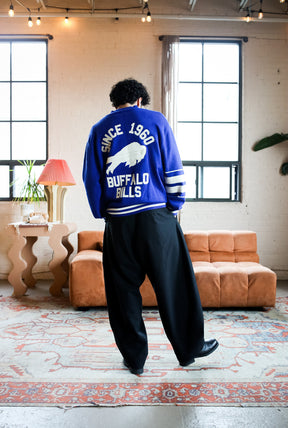 Buffalo Bills Fanleisure Knit Varsity Jacket - Navy