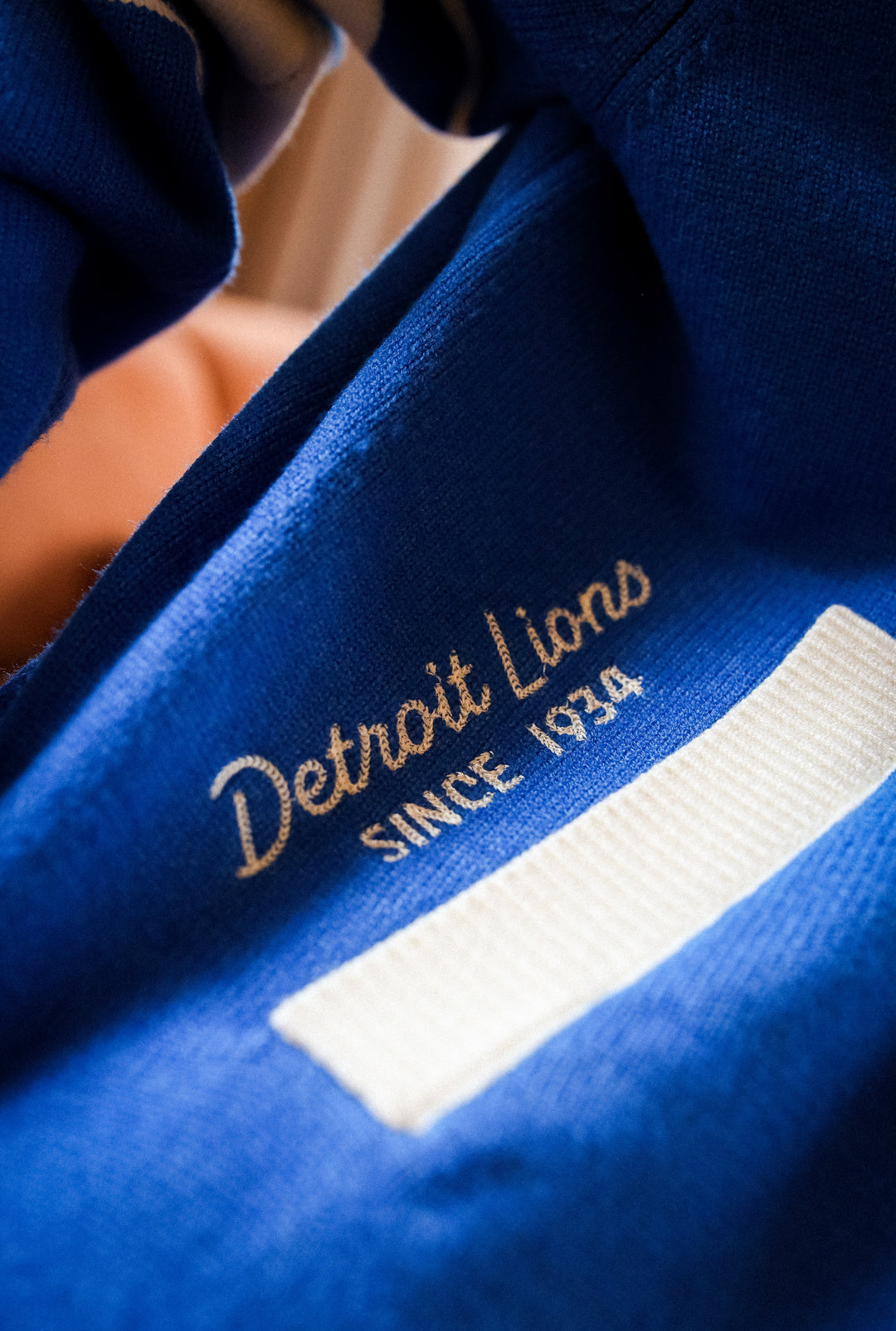 Detroit Lions Fanleisure Knit Varsity Jacket - Royal