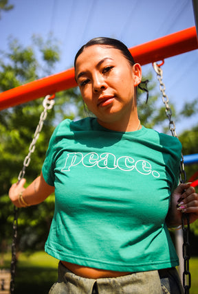 Peace Basics Cropped T-Shirt - Green