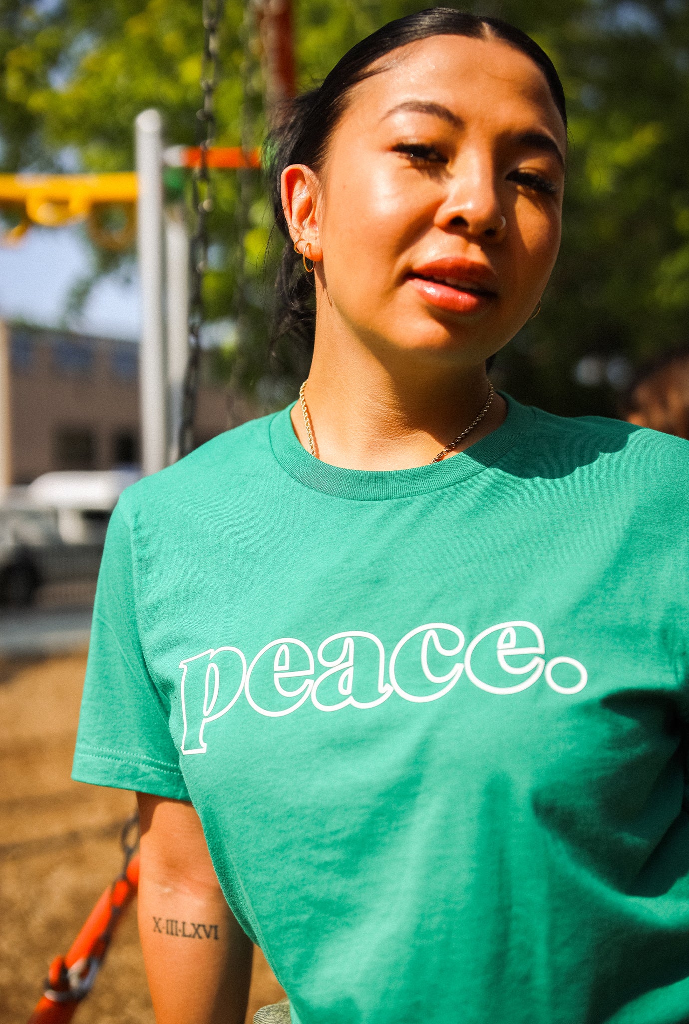 Peace Basics Cropped T-Shirt - Green