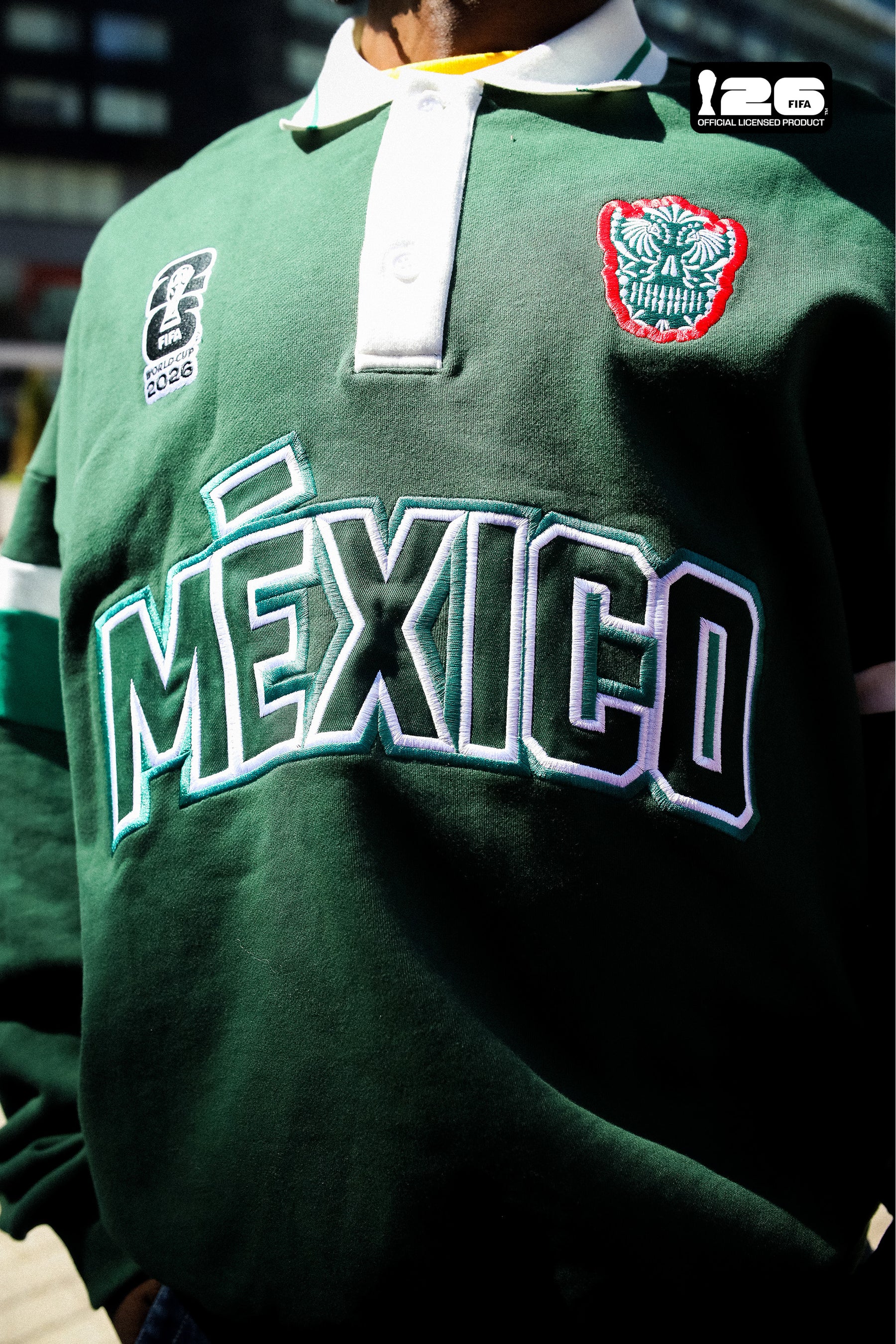 Copa Mundial de la FIFA 2026™ México Rugby Sobredimensionado - Verde Oscuro / Verde Claro
