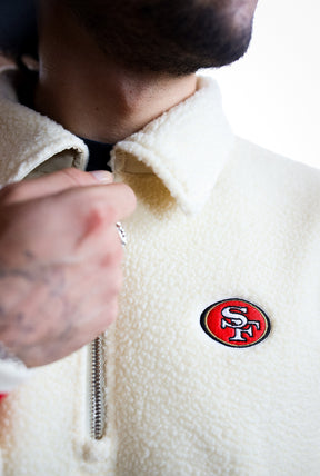 San Francisco 49ers Sport Through Texture Fleece 1/4 Zip - Ivory