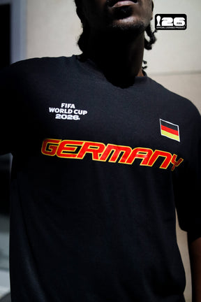 T-shirt noir à trois logos de l'Allemagne pour la Coupe du Monde de la FIFA 2026™ - Allemagne