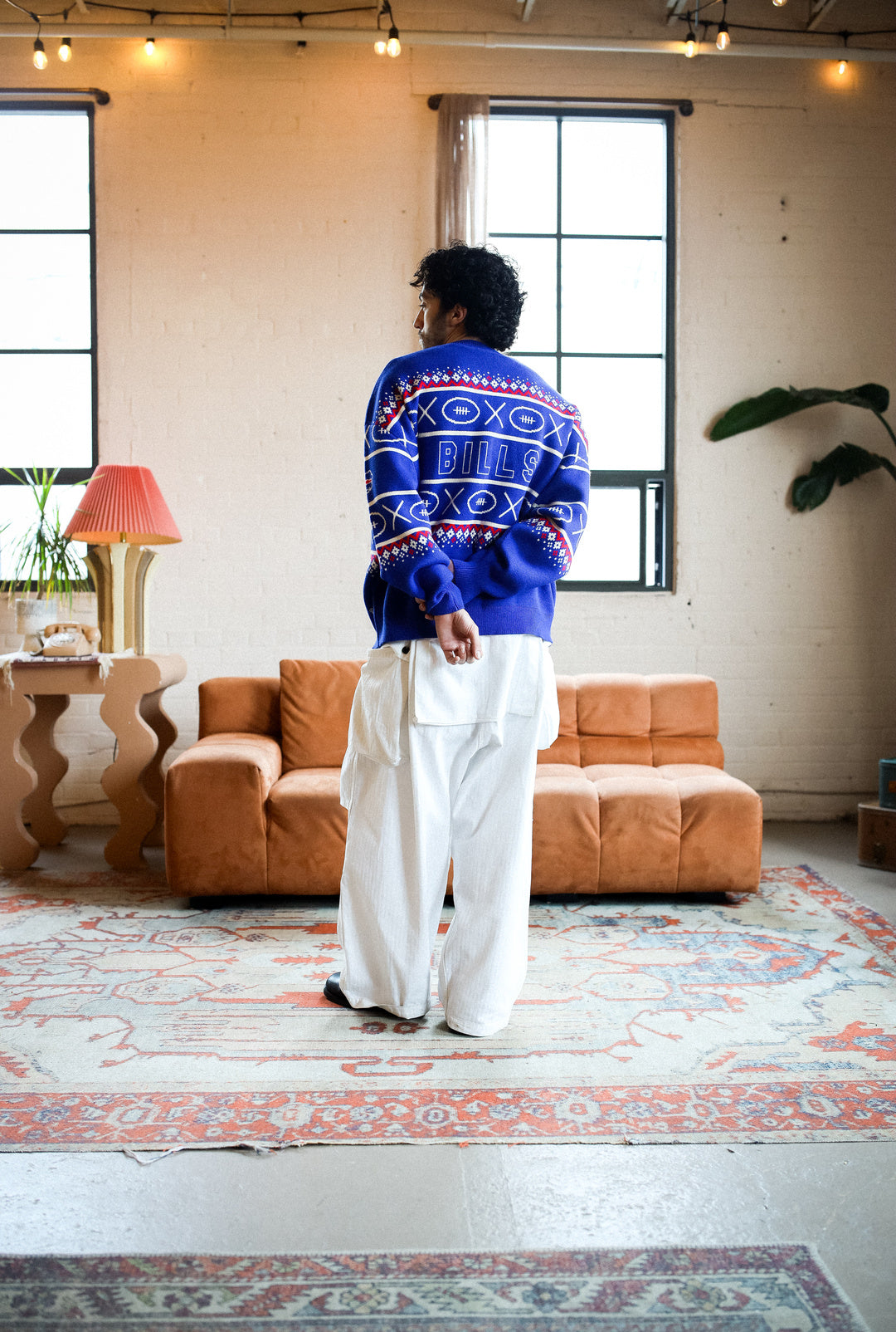 Buffalo Bills Vintage Clubhouse Fairisle Knit Sweater - Navy