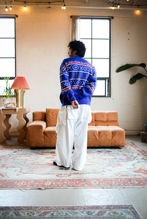 Buffalo Bills Vintage Clubhouse Fairisle Knit Sweater - Navy