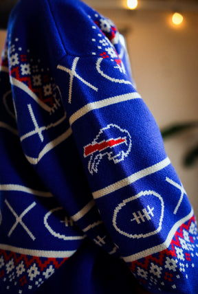 Buffalo Bills Vintage Clubhouse Fairisle Knit Sweater - Navy