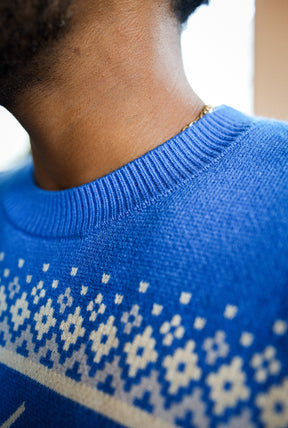 Detroit Lions Vintage Clubhouse Fairisle Knit Sweater - Royal