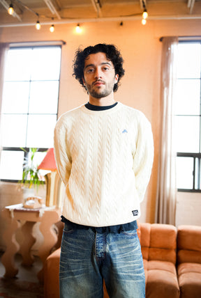 Detroit Lions Fanleisure Micro Logo Knit Sweater - Ivory