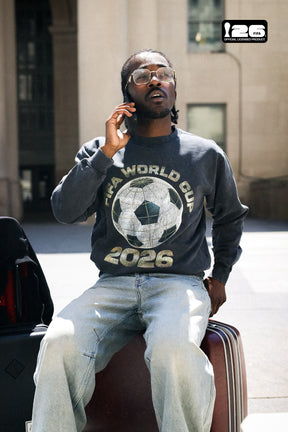 Camiseta de cuello redondo teñida de pigmento FIFA World Cup 2026™ FIFA World Tour - Negra