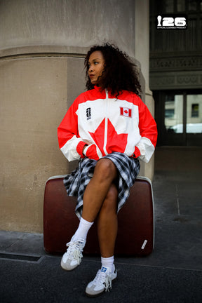Chaqueta de pista de nylon FIFA World Cup 2026™ Canadá - Blanca / Roja