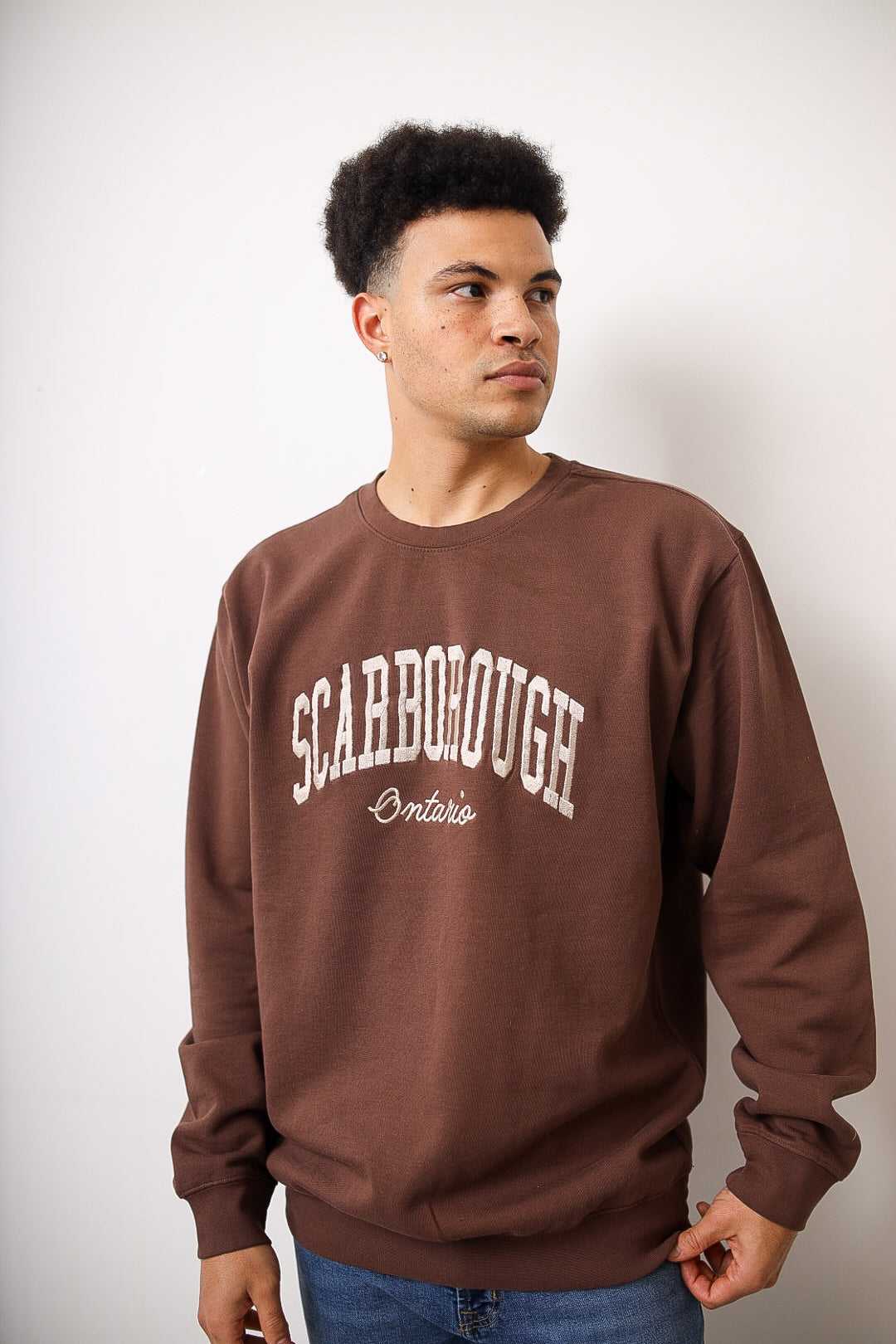 Scarborough Pigment Dye Crewneck - Espresso