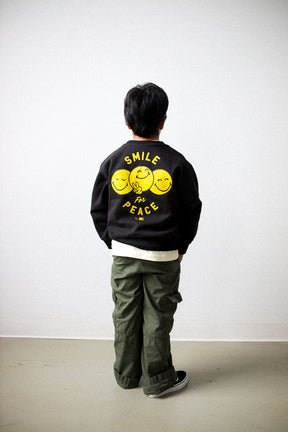 P/C x SmileyWorld Smile for Peace Youth Heavyweight Crewneck - Black