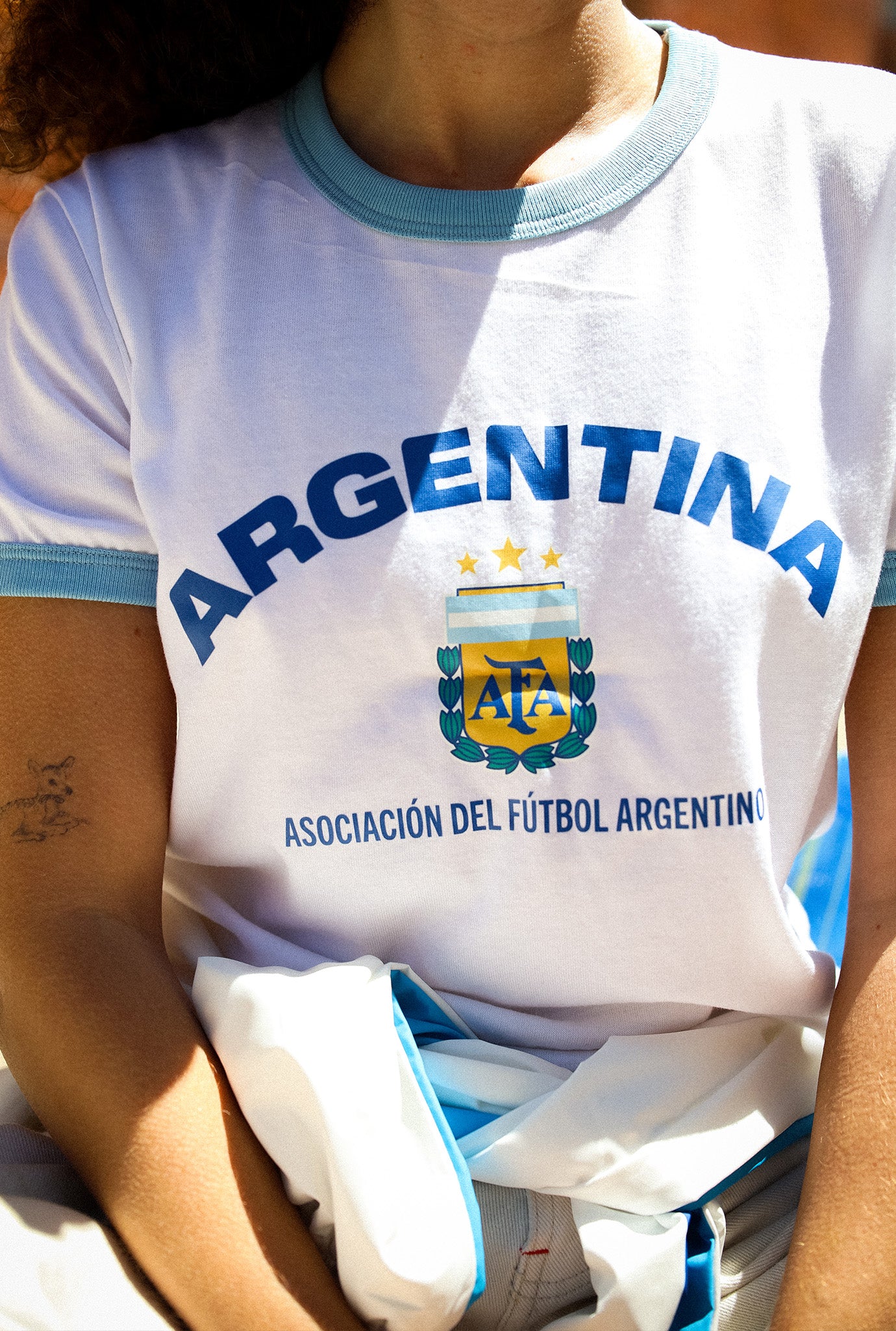 Argentina Cropped Ringer T-Shirt - White