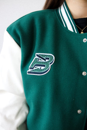 Boston Fleet Letterman Jacket - Forest Green