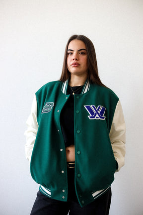 Boston Fleet Letterman Jacket - Forest Green
