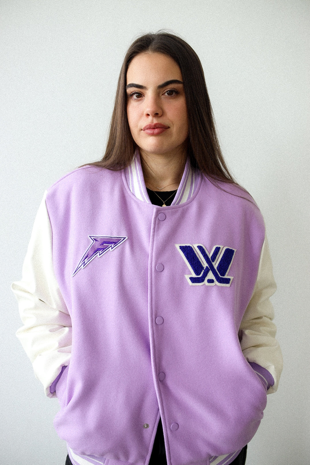 Minnesota Frost Letterman Jacket - Lavender