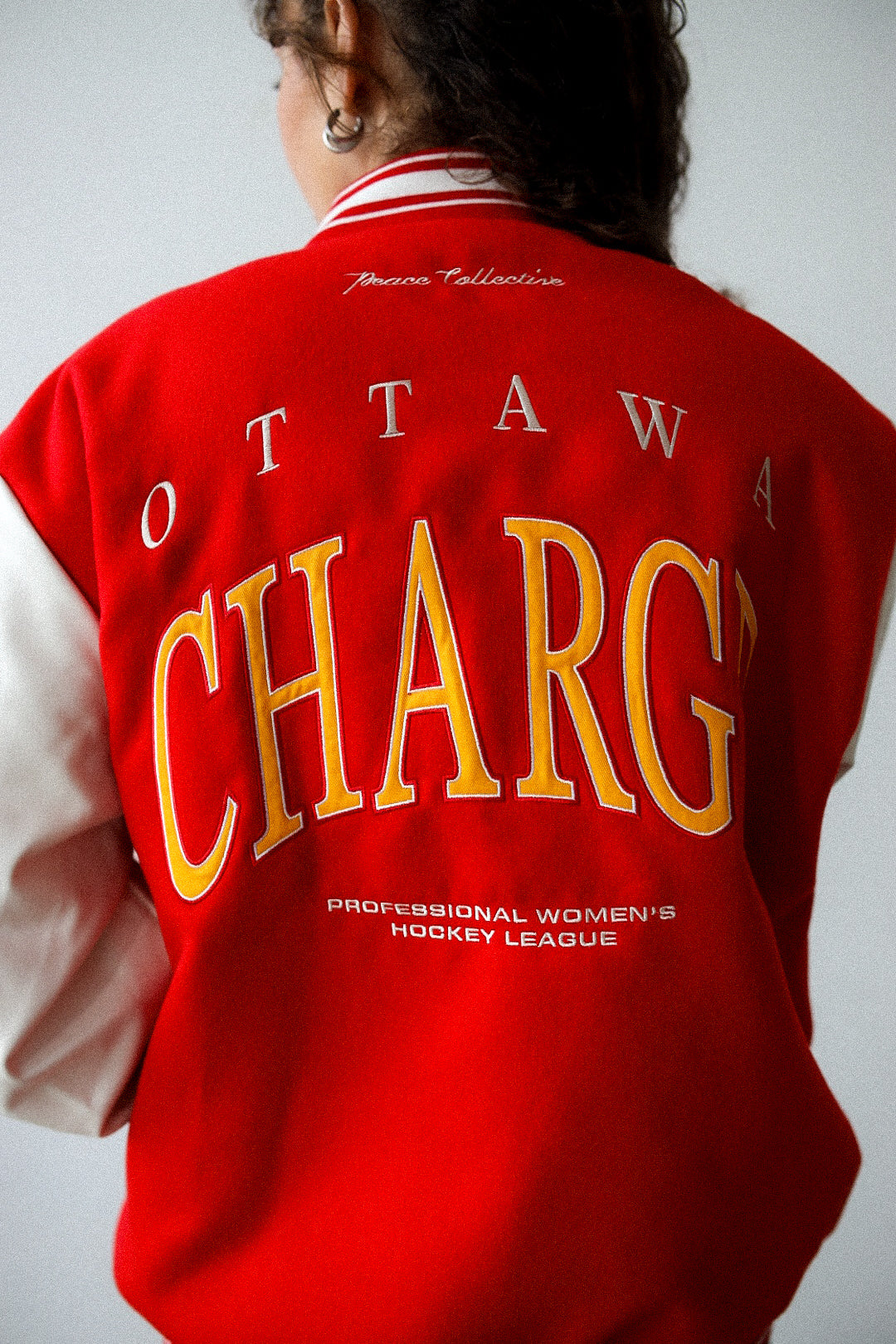 Ottawa Charge Letterman Jacket - Red