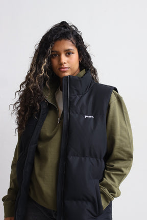 Peace Basics Puffer Vest - Black