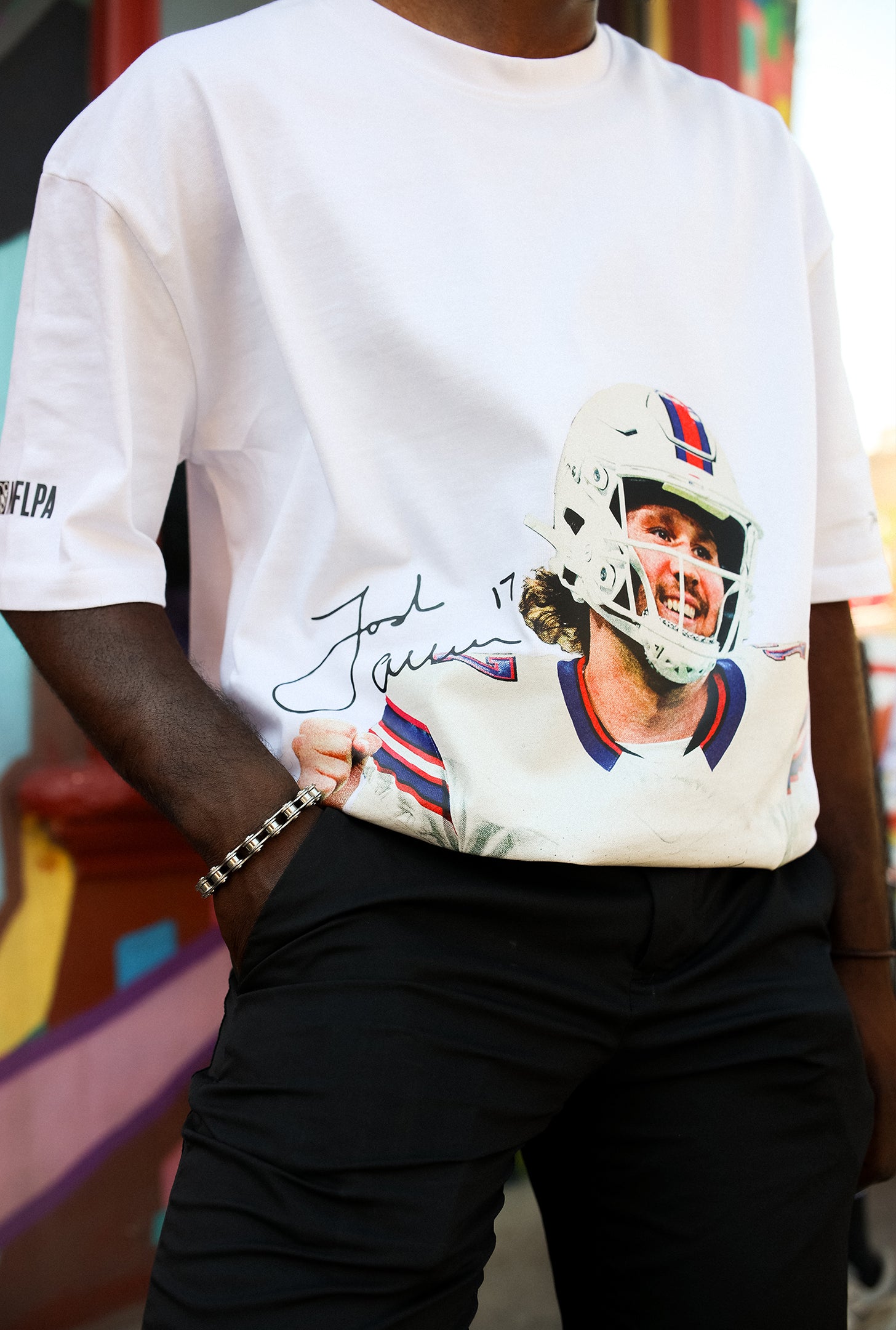 Josh Allen Heavyweight Garment Dyed T-Shirt - White