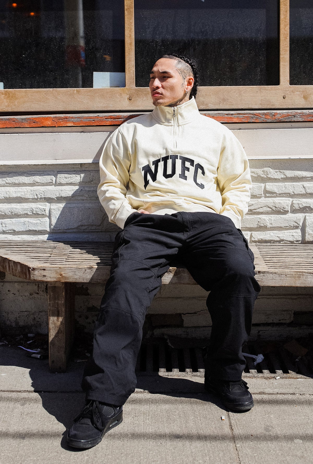 Newcastle United Essentials Quarter Zip - Ivory