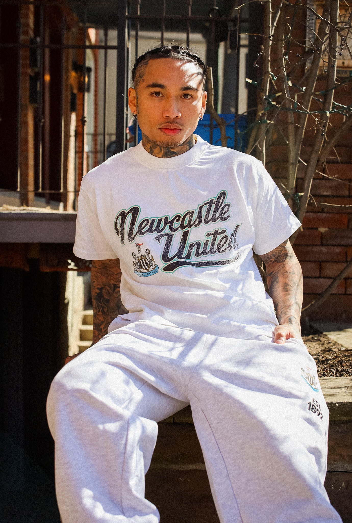 Newcastle United Vintage Heavyweight T-Shirt - White