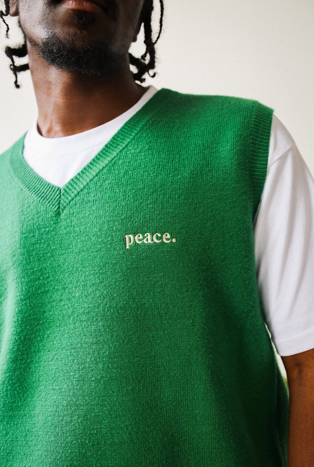 Peace Basics Sweater Vest - Green