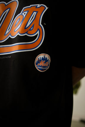 New York Mets Spirit Heavyweight T-Shirt - Black