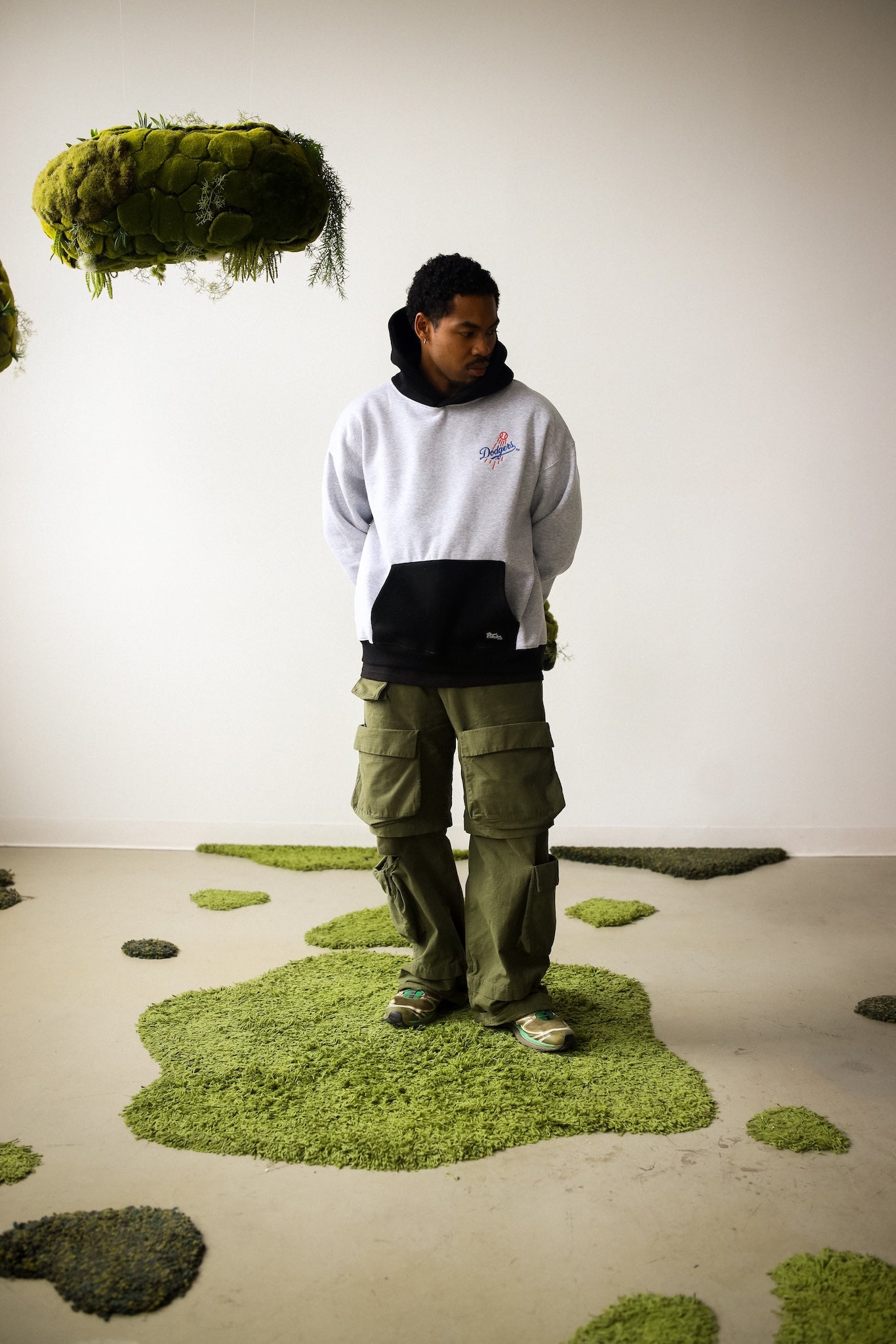 Los Angeles Dodgers Colour Block Heavyweight Hoodie - Black / Grey