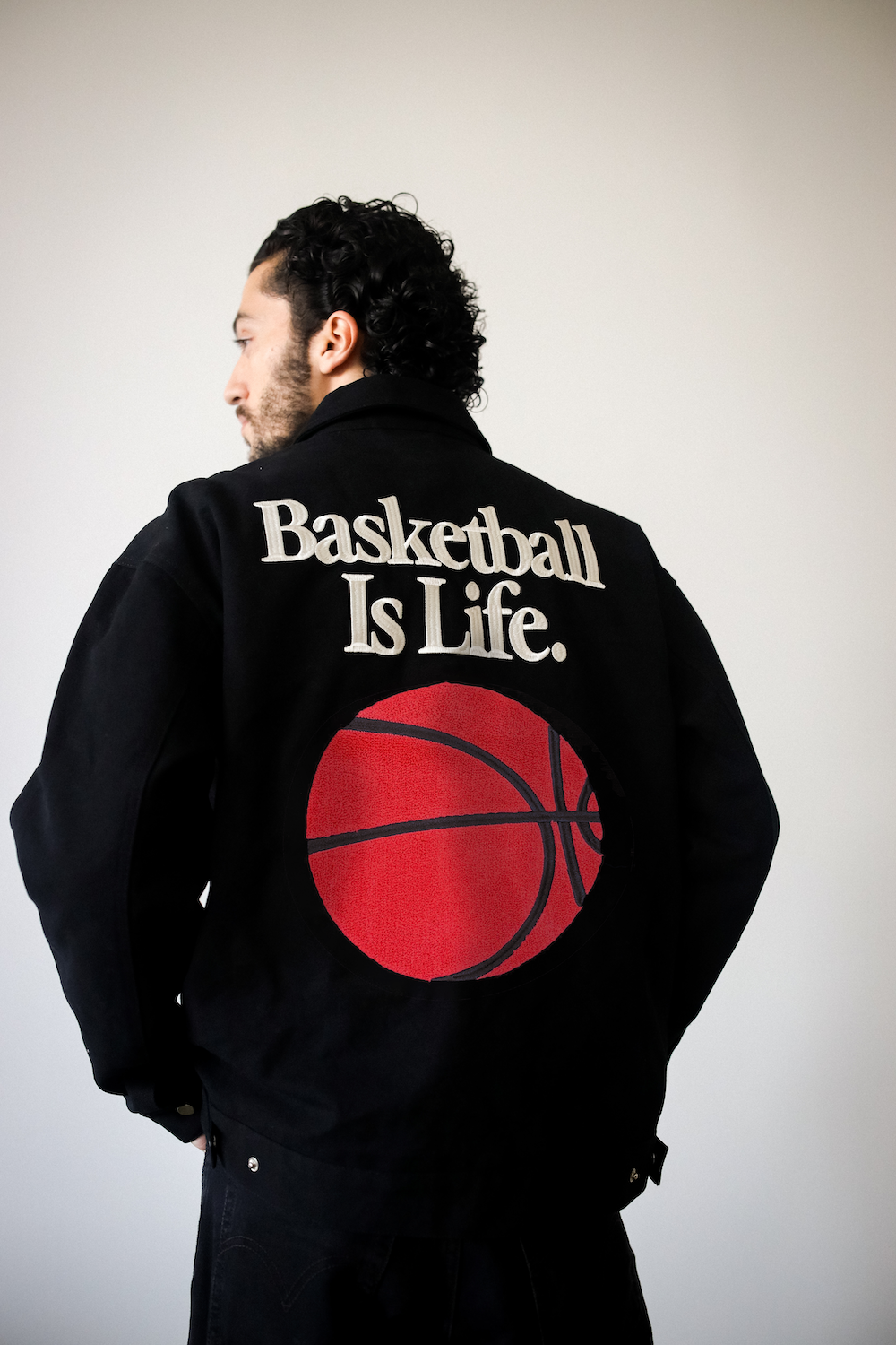 Basketball is Life Work Jacket - Off Black
