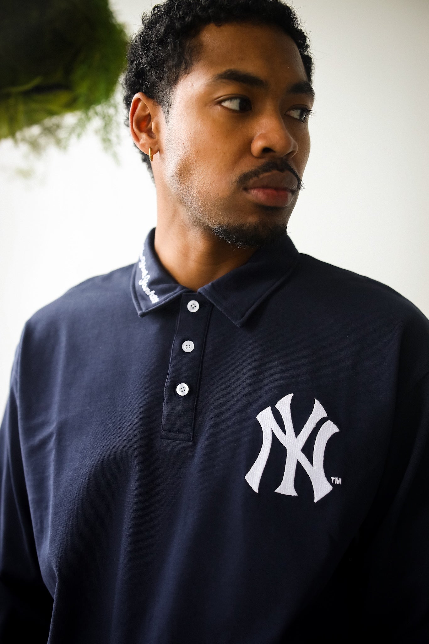 New York Yankees Longsleeve Polo - Navy