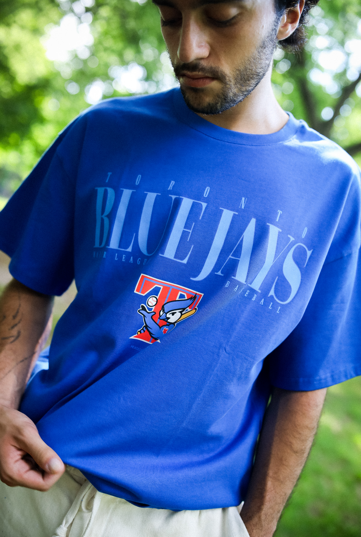 T-shirt vintage épais des Blue Jays de Toronto - Bleu roi