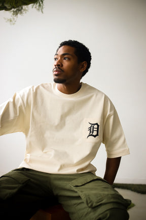 Detroit Tigers Preppy Heavyweight Pocket T-Shirt - Ivory