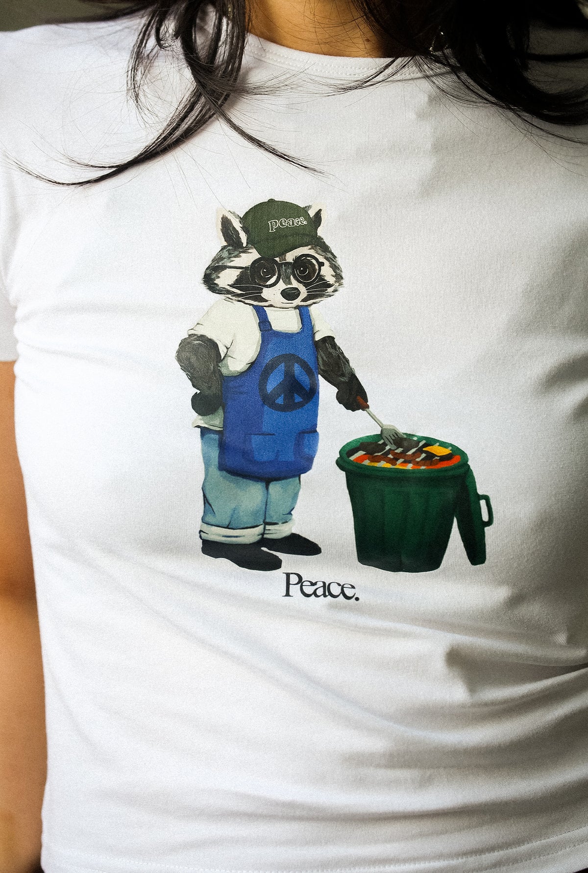 Trash Teddy Sommerurlaub: BBQ Teddy Baby-T-Shirt – Weiß