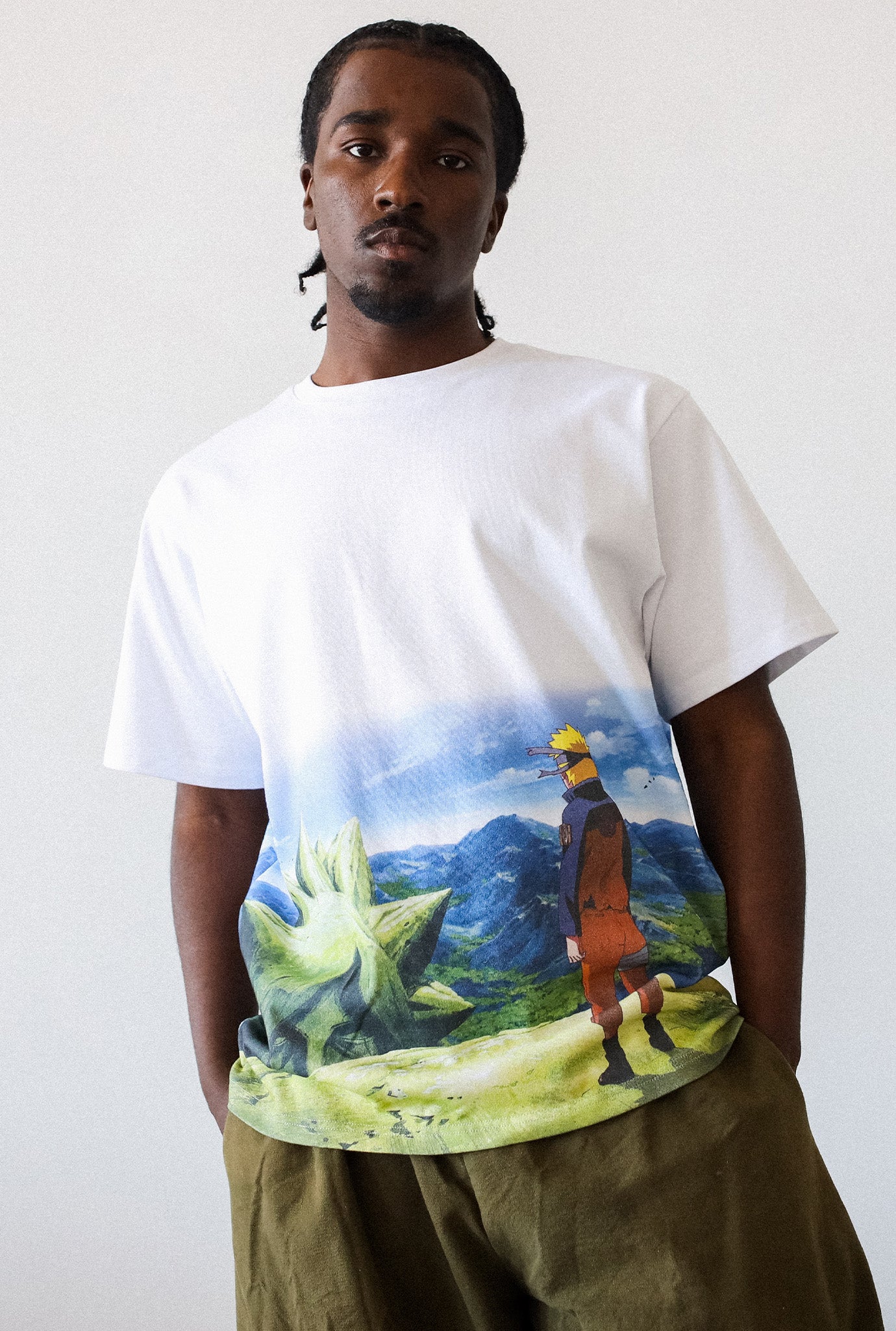 P/C x Naruto Valley of the End Heavyweight T-Shirt - White