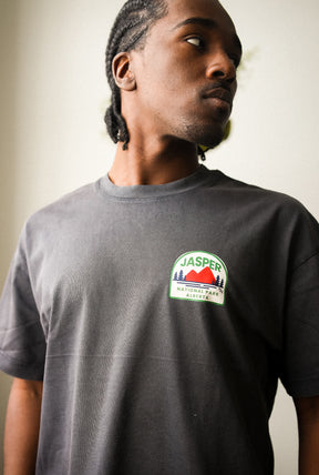 Jasper Nationalpark Schweres, stückgefärbtes T-Shirt - Schwarz
