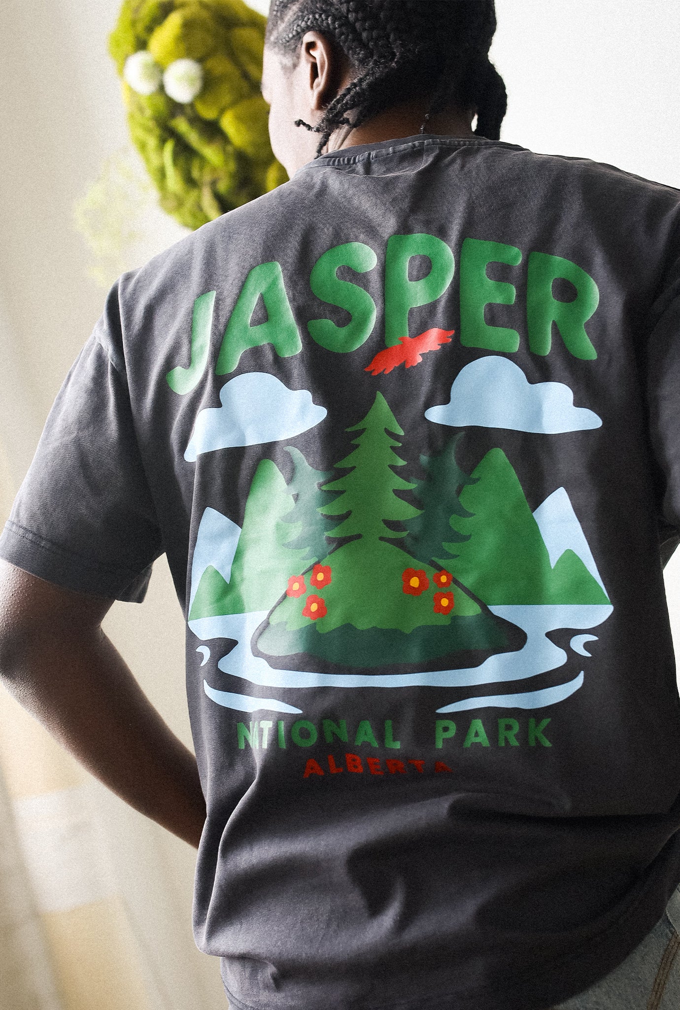 Jasper Nationalpark Schweres, stückgefärbtes T-Shirt - Schwarz