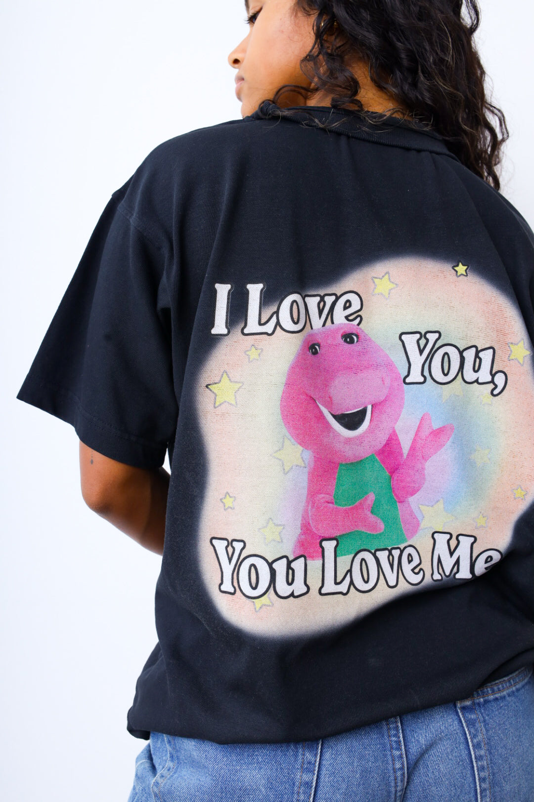 T-shirt épais teint en pièce P/C x Barney Stars - Noir