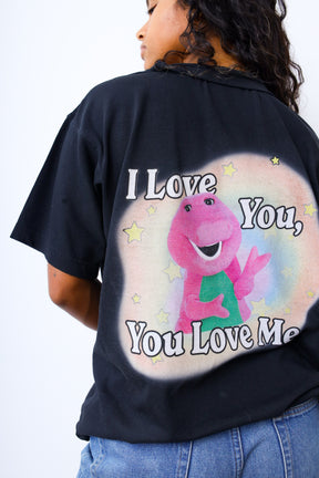 T-shirt épais teint en pièce P/C x Barney Stars - Noir