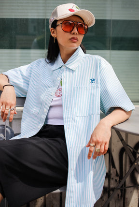 Toronto Short Sleeve Button-Up Shirt - Blue