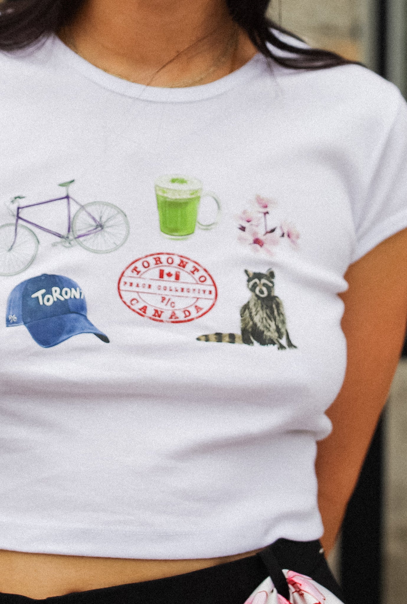 Toronto Destination Icons Baby Tee - White