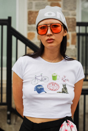 Toronto Destination Icons Baby Tee - White