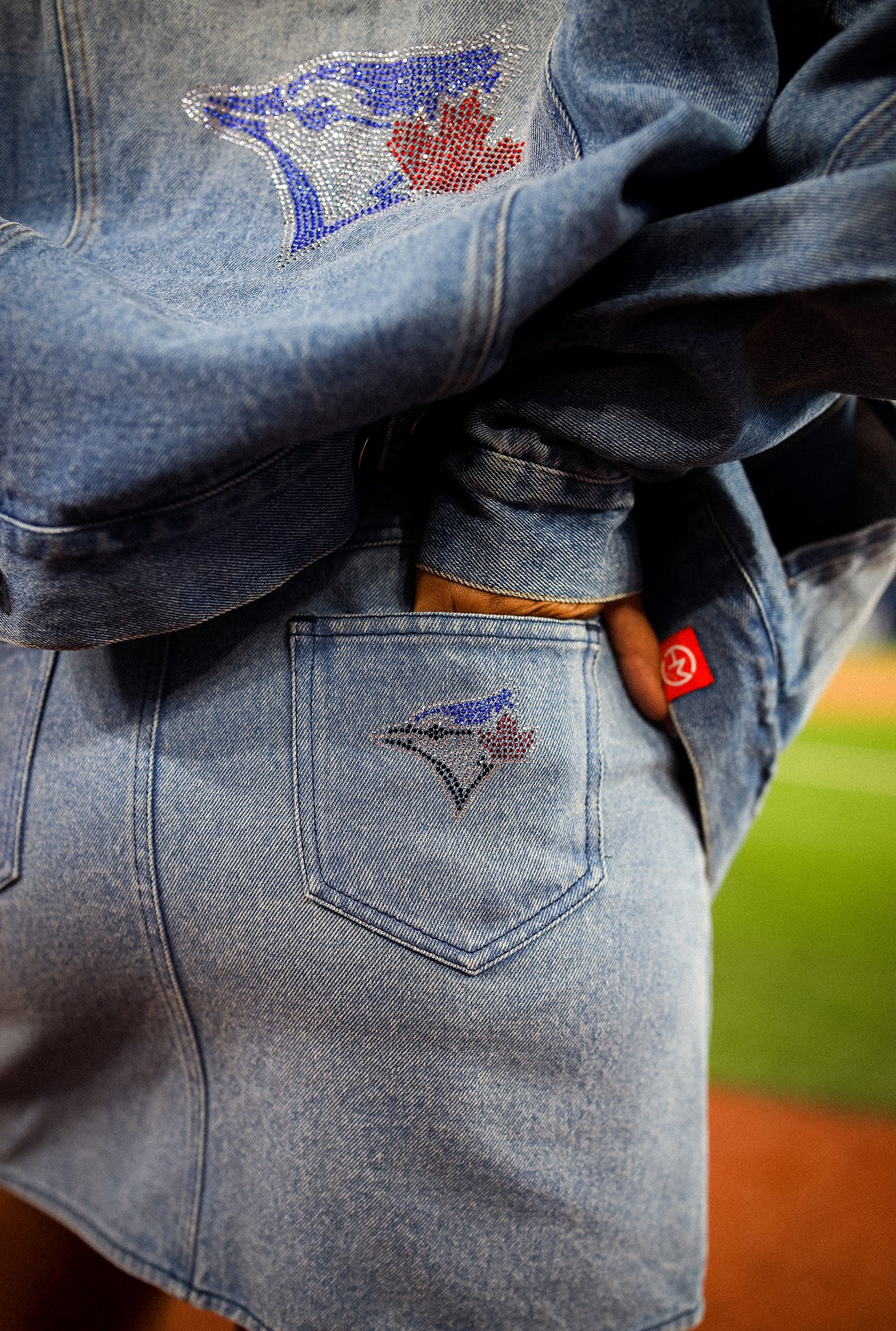 Toronto Blue Jays x Hazel Mae Denim Skirt - Blue Denim