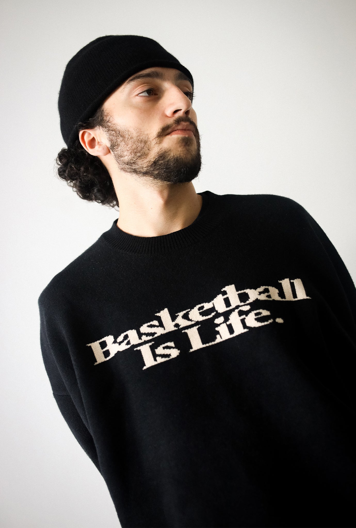 Basketball is Life Knit Sweater - Black