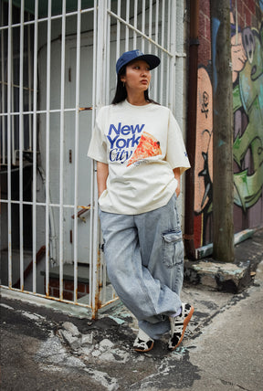 New York City Food Scene Heavyweight T-Shirt - Ivory