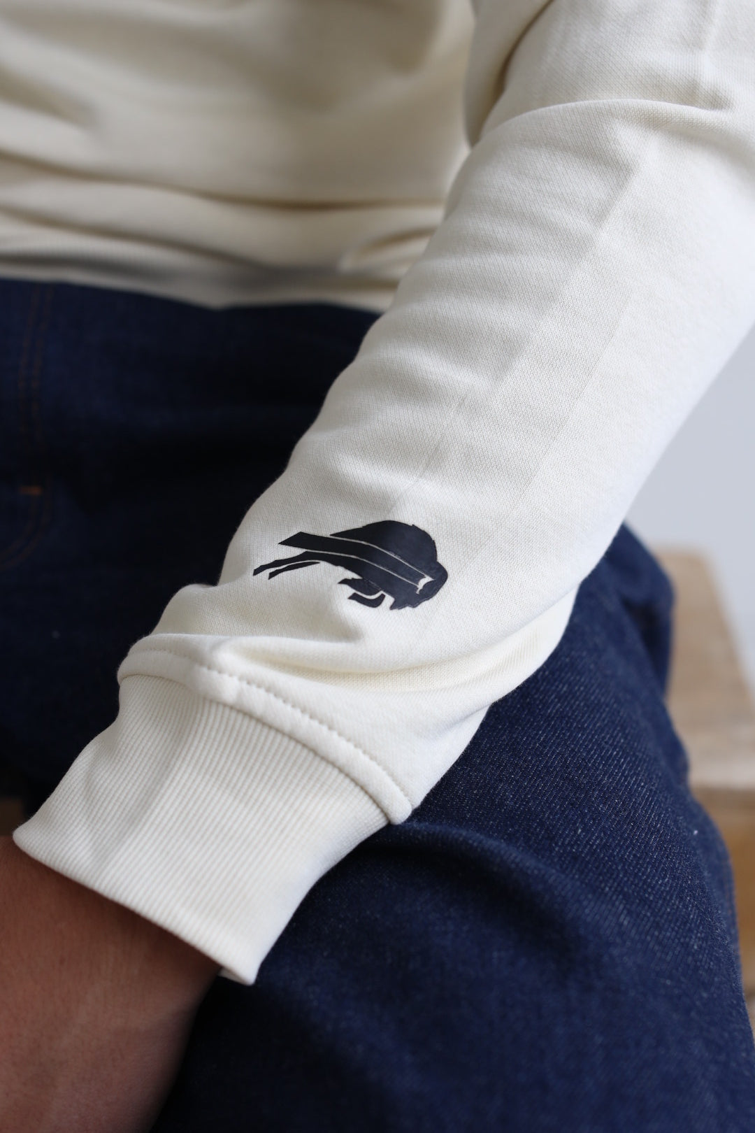 Buffalo Bills Collegiate Quarter Zip - Ivory