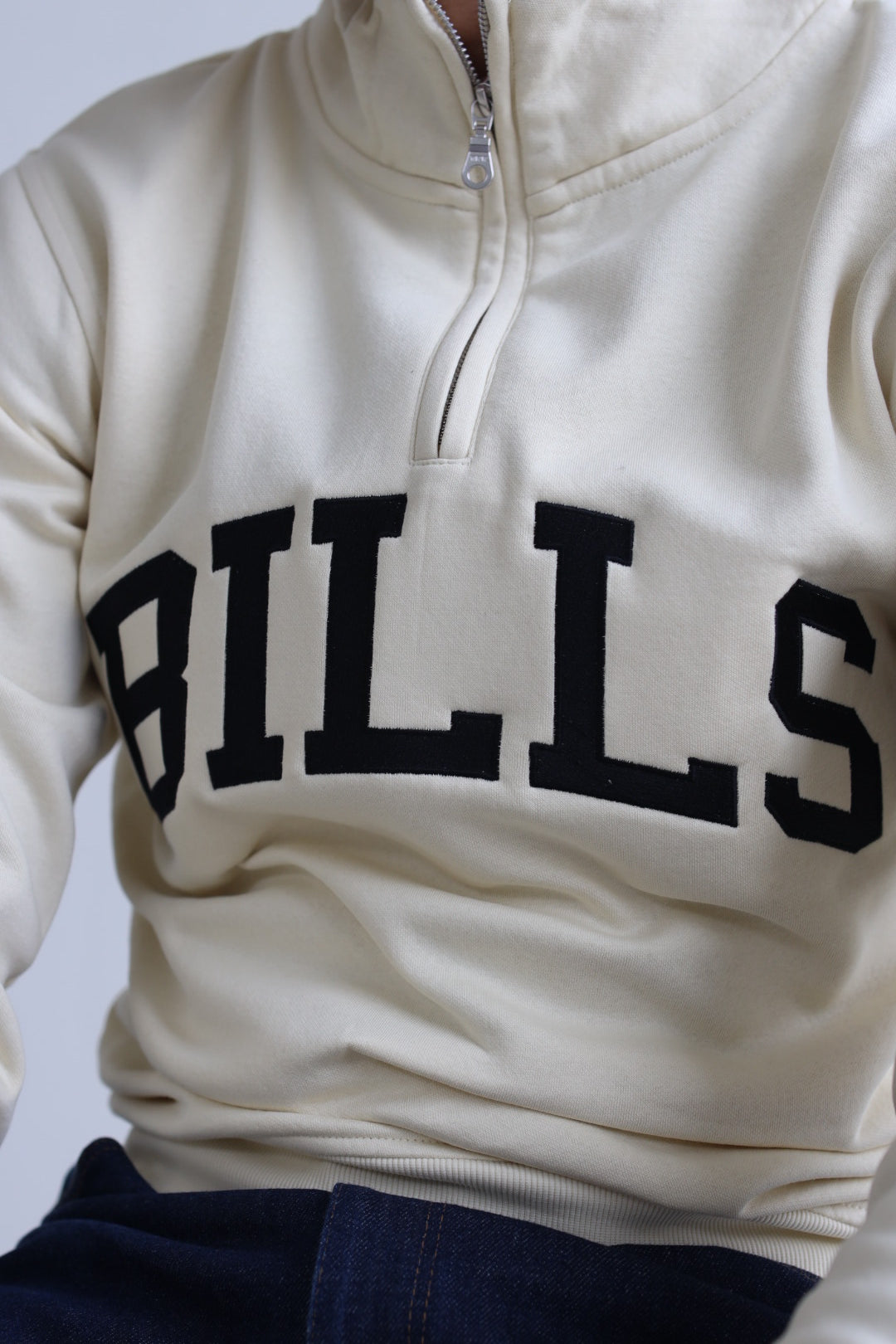 Buffalo Bills Collegiate Quarter Zip - Ivory