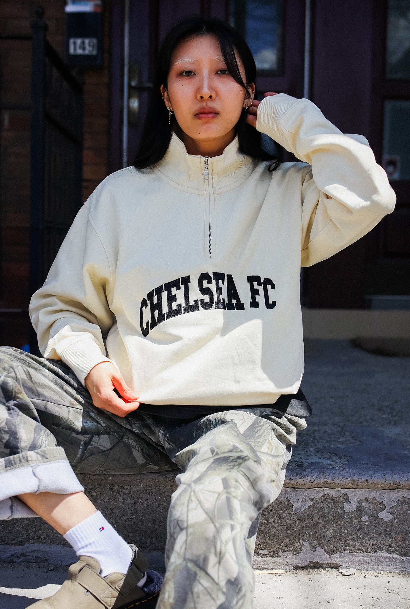 Chelsea FC Quarter Zip - Ivory